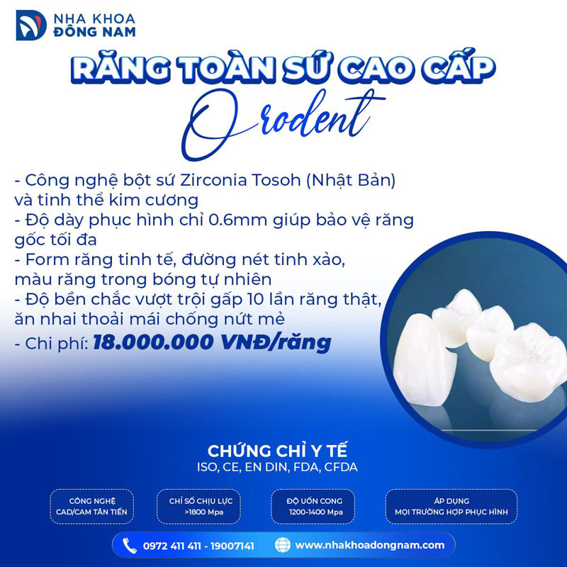 Răng toàn sứ cao cấp Orodent