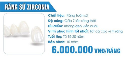 đặc điểm của răng sứ zirconia
