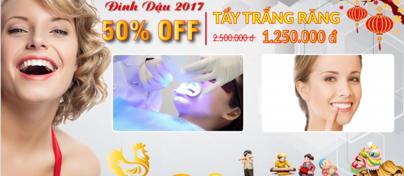 Nha khoa Đông Nam khuyến mãi 50% tẩy trằng răng