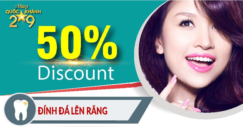 Khuyến mãi nha khoa mừng quốc khánh 2-9 - đính đá lên răng