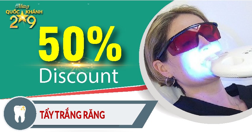 Khuyến mãi nha khoa mừng quốc khánh 2-9 - tẩy trắng răng