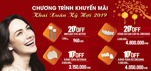 Nha khoa đông Nam khuyến mãi nhân dịp khai xuân 2019