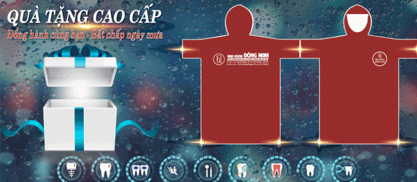 Quà tặng áo mưa cao cấp tại nha khoa đông nam