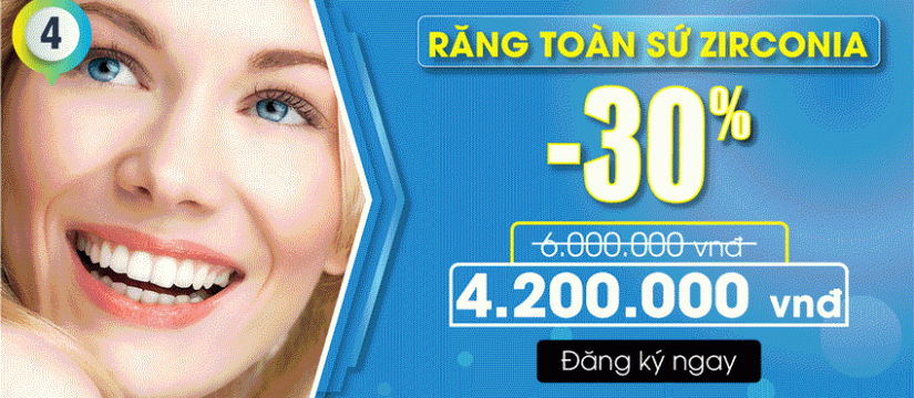 Khuyến mãi bọc răng sứ zirconia nhân dịp quốc khánh 2/9/2019