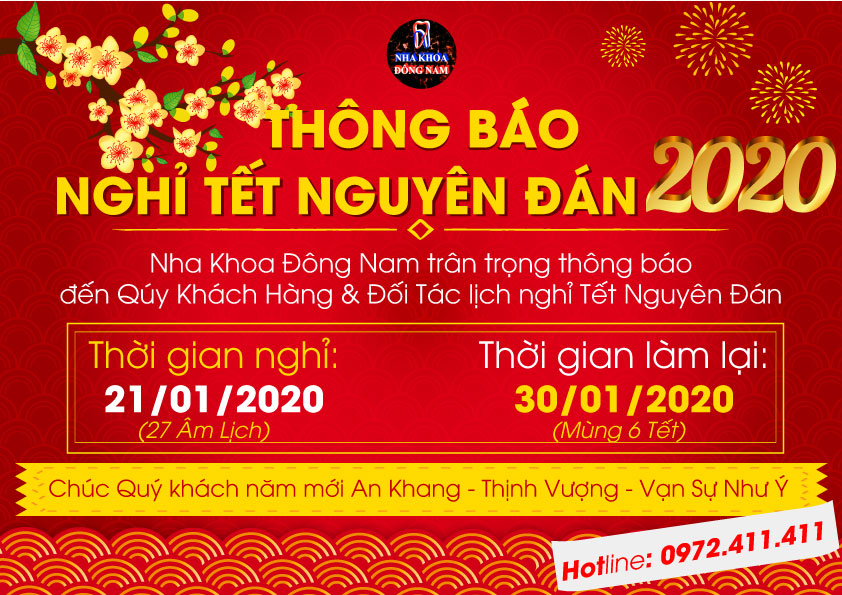thông báo nghỉ tết nguyên đán canh tý 2020