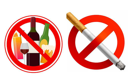 Tránh hút thuốc lá và đồ uống chứa cồn