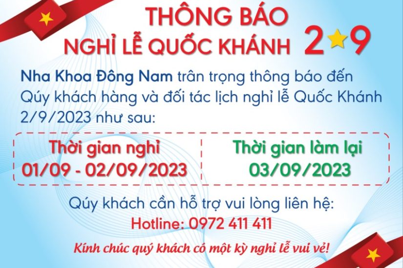 Thông báo nghỉ lễ 2/9/2023