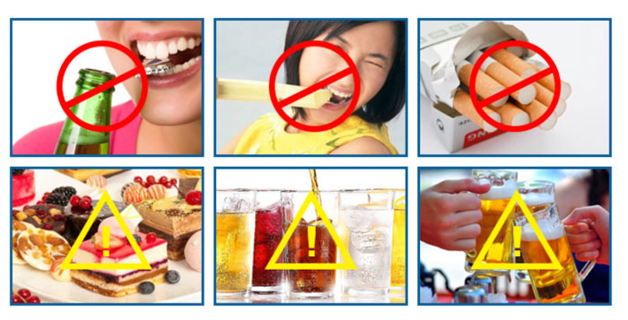 Tránh dùng các thực phẩm có hại cho sức khỏe răng miệng