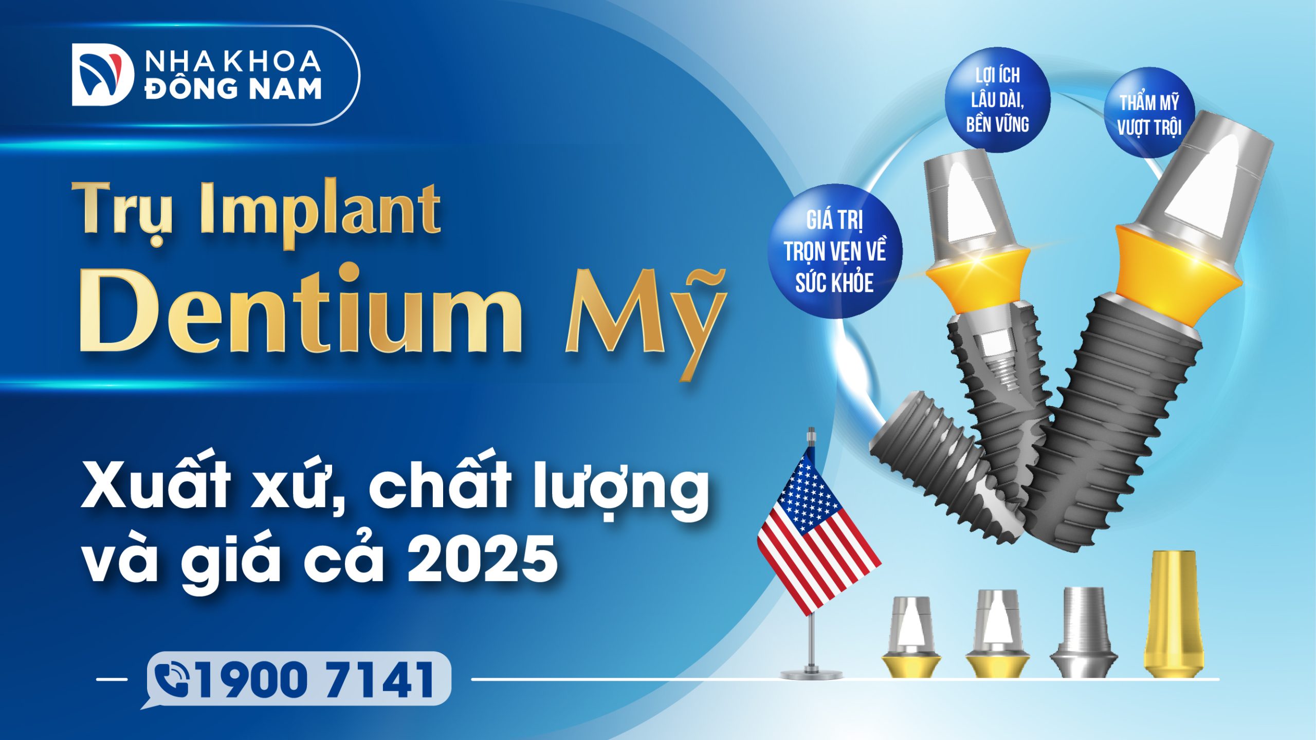 Trụ Implant Dentium Mỹ Nguồn gốc, chất lượng và giá cả 2025