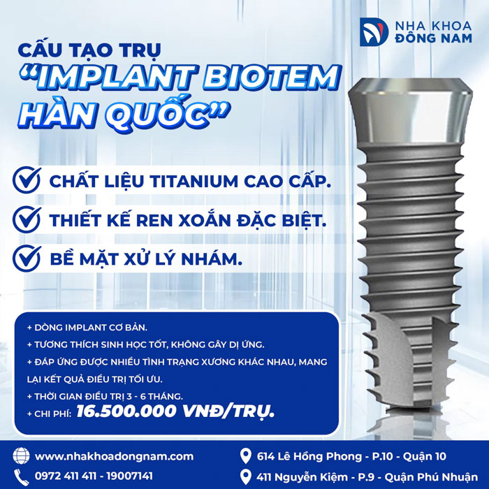 Trụ Implant Biotem Hàn Quốc
