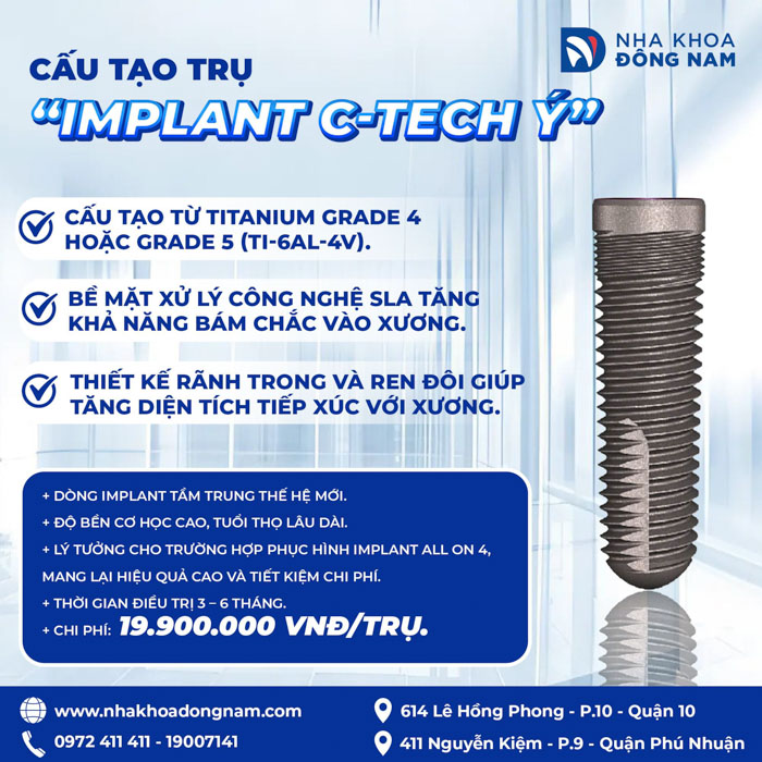 Trụ Implant C-Tech của Ý