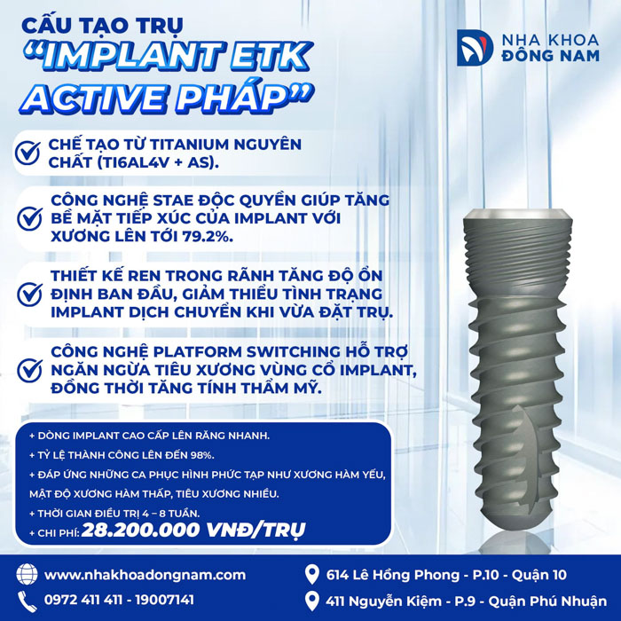 Trụ Implant ETK Active Pháp