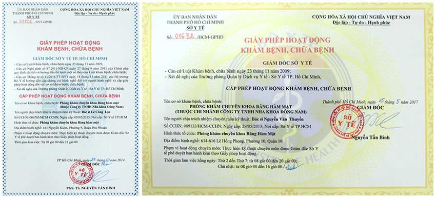 Giấy phép hoạt động phòng khám