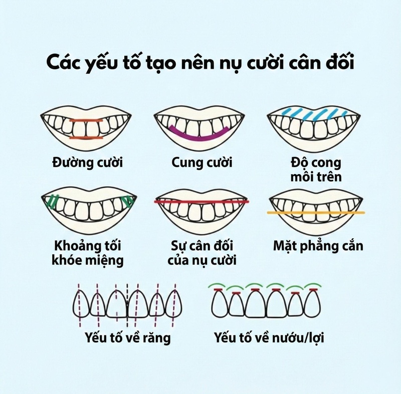 Các yếu tố để tạo nên nụ cười cân đối